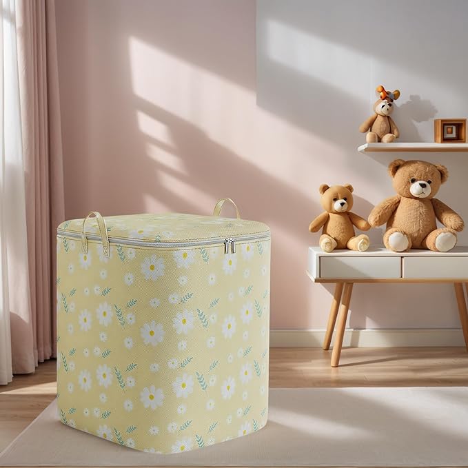 Comforter Storage Bag, Extra Large Clothes Storage Organizer for Blankets Bedding Sweaters, Foldable Soft Storage, Zipper Closure, Carry Handles, Closet Under Bed Moving Travel (180L)