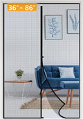 Yotache Magnetic Screen Door Fits Door Size 36 x 86, Screen Size 38" x 87" Reinforced Fiberglass Net Curtain Easy Installation for Walk Through Door Black