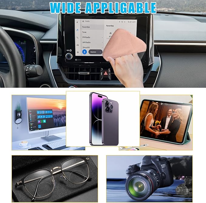 Car Screen Cleaner, Microfiber Auto Screen Cleaning Pad, Foldable Touch Screen Cleaner Cloth for Vehicle Dashboard LCD Display, Interior Car Accessories