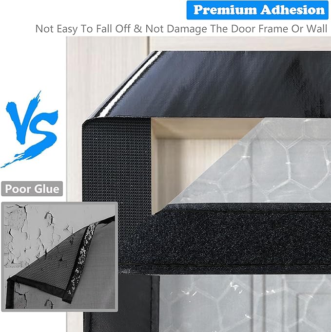 RELIANCER Magnetic Thermal Insulated Door Curtain,Waterproof EVA Door Cover,Fit Doors Size Up to 40"x80",Temperature Protection Insulated Doorway Curtain Partition,Patio Self-Closing Doors Net Screen