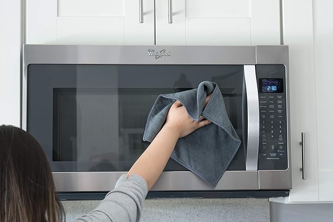 Microfiber Cleaning Cloths, Attract Dust Like a Magnet, Use Wet or Dry, Ultra Soft and Absorbent, Non-Abrasive, Streak Free, Reusable, Machine Wash, Gray, 20 Pack