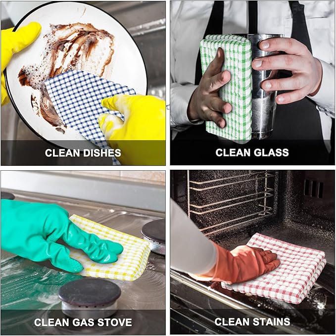 Nialnant 12 Pack Kitchen Dish Cloths,100% Cotton Kitchen Towels Soft Absorbent Quick Drying Dish Rags for Kitchen,Washing Dishes,Cleaning rags-11 x 11In