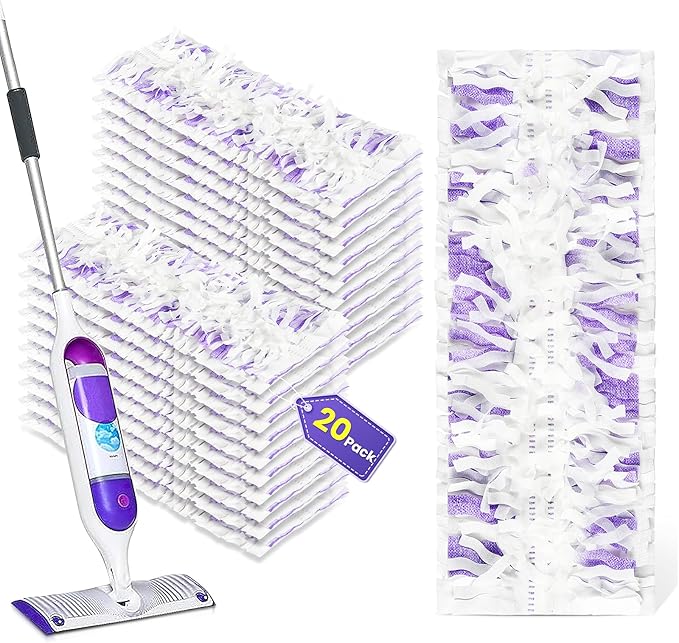 20 Count Disposable Mopping Pad Refills for Swiffer® Power Mop™ Pads Refills, Unscented Spray Cleaning Repalcement Pads