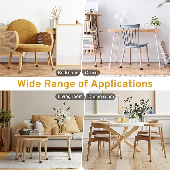 24PCS Round Chair Leg Floor Protectors, Furniture Sliders, Chair Leg Protectors for Hardwood Floors, Non-Slip Felt Furniture Pads, Silicone Cap Covers to Protect Floors, (Fit 0.75" - 1.1")