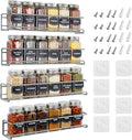 Spice Rack Wall Mounted 4 Tier – Space-Saving Kitchen Spice Organizer for Seasonings – Screw or Adhesive Hanging – Wall Mount Hanging Spice Rack for Wall, Cabinet, Pantry Door