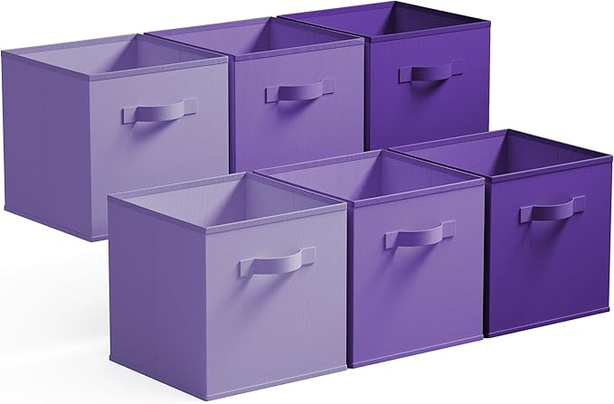 GRANNY SAYS Cube Storage Bins, 11 Inch Cube Storage Organizer, Fabric Storage Bins, Storage Cubes for Shelves, Closet, Purple Gradient, 6-Pack