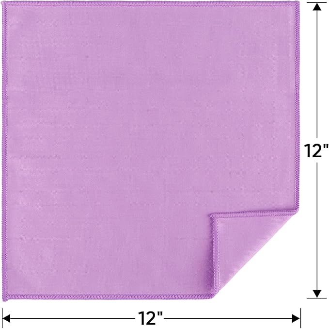 HOMEXCEL Microfiber Glass Cleaning Cloth 12 PK, Lint Free Streak Free, Reusable Magic Cleaning Cloth for Cleaning Windows, Glasses, Mirrors, Screens, Stainless Steel, and More Purple-12”×12”