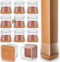 Chair Leg Floor Protectors Square Chair Leg Protectors for Hardwood Floors Silicone Caps Felt Strengthen Bottom Protection Anti-Scratch Reduce Noise 32 Pack Clear Square Fit:1-1/8" to 1-9/16"(27-40mm)
