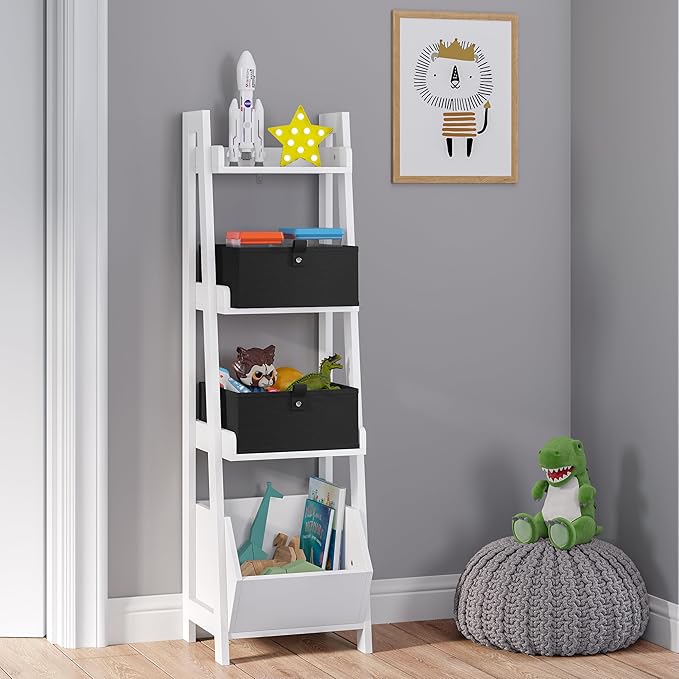 RiverRidge Kids 2pc 10.5in. W x 5in. H Folding Storage Bin Set - Black