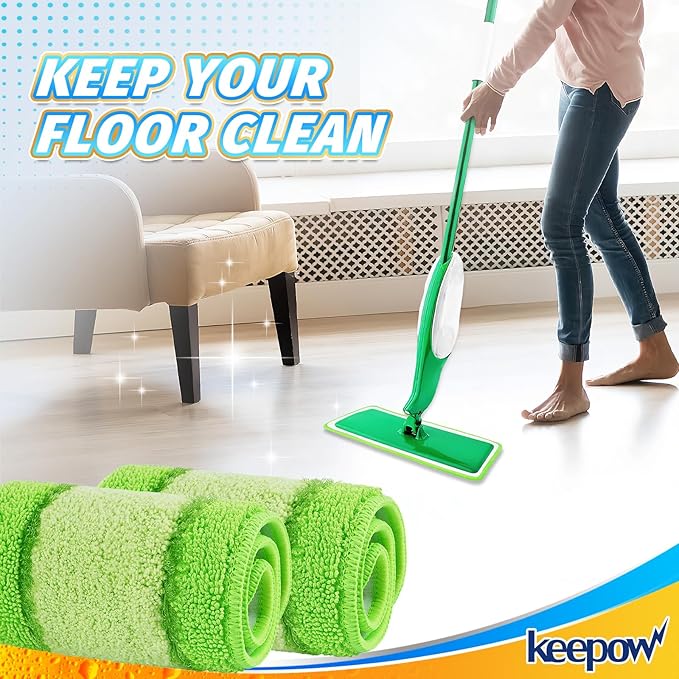 Libman 2 Pack Freedom Spray Mop Pad Refill, 16 in Microfiber Reusable Floor Cleaning Pad for Multi-Layer Floors