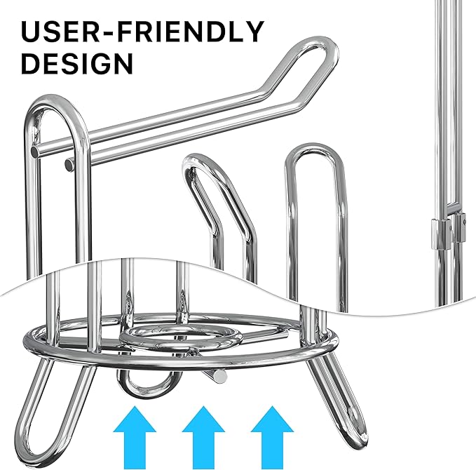 Simple Houseware Bathroom Toilet Tissue Paper Roll Storage Holder Stand, Chrome