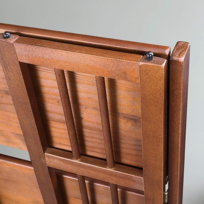 Casual Home 3-Shelf Folding Stackable Bookcase (27.5" Wide)-Walnut