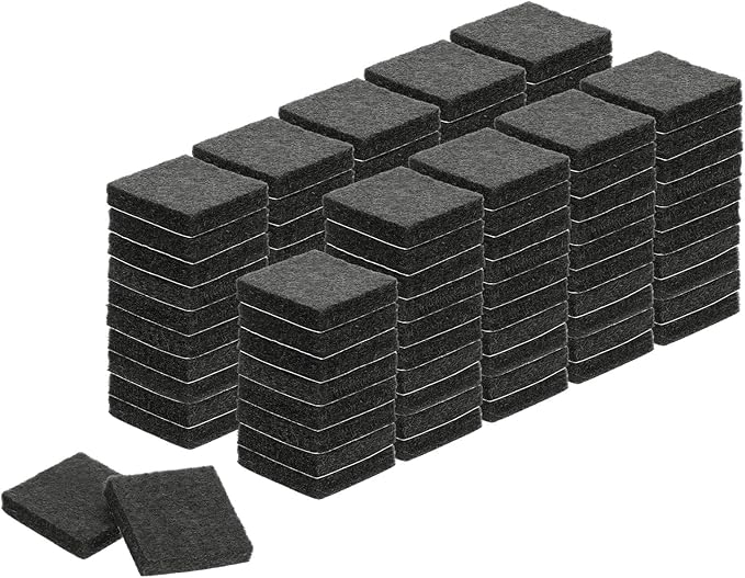 uxcell Felt Furniture Pads, 100Pcs 0.98" x 0.98" Adhesive Backed Felt Non-Slip Anti-Scratch Chair Leg Protectors for Protecting Hardwood Floor, Black