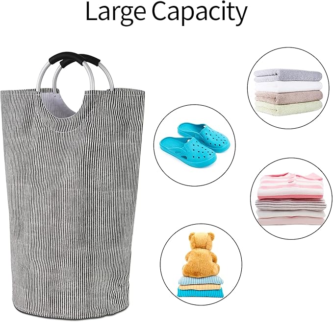 Dalykate Large Laundry Basket 82L Collapsible Oxford Fabric Laundry Hamper Foldable Clothes Laundry Bag with Handles Waterproof Washing Bin Portable Dirty Clothes Basket for College Dorm, Family