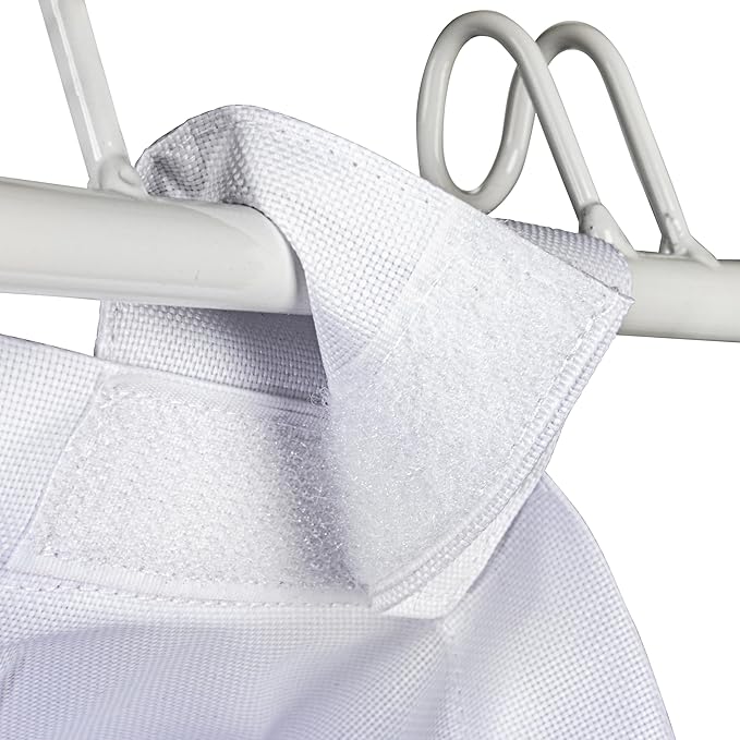 Household Essentials Rolling Laundry Hamper, Heavy Duty Canvas Bag, 2 Load Capacity, Foldable Frame, White Bag with Velcro Fasteners, White