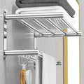 CAXIMSY Adjustable Towel Bar for Bathroom Wall Mount17-30.7inch Adhesive Shower Towel Rack Stainless Steel Bath Towel Holders for Toilet Kitchen Double Towel Hanger (Mobile Hook Towel Rack)