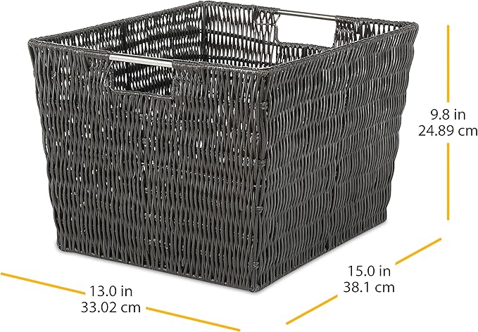 Whitmor Rattique Small Shelf Tote Gray，6 Pack