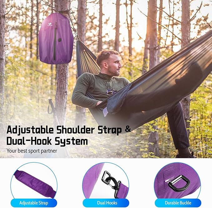 Zurligi Vacuum Bags with Pump for Travel – IPX8 Waterproof Reusable Carry-On Compression Bags for Clothes, Suitcase & Luggage(1-Pack, Purple)