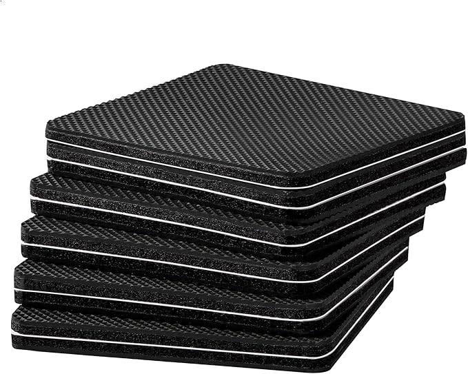 Furnigear Non Slip Furniture Pads - Self Adhesive Rubber Anti Skid Pads Grippers Rubber Chair Feet Furniture Pads for Hardwood Floors -Protectors for Furniture Table Legs Anti Slip 12 Pcs 3" Square