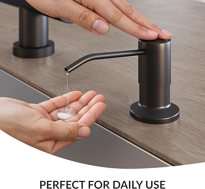 Soap Dispenser for Kitchen Sink,Matte Black Stainless Steel Countertop Dish Sink Soap Dispenser Pump with 47 '' Extension Tube kit