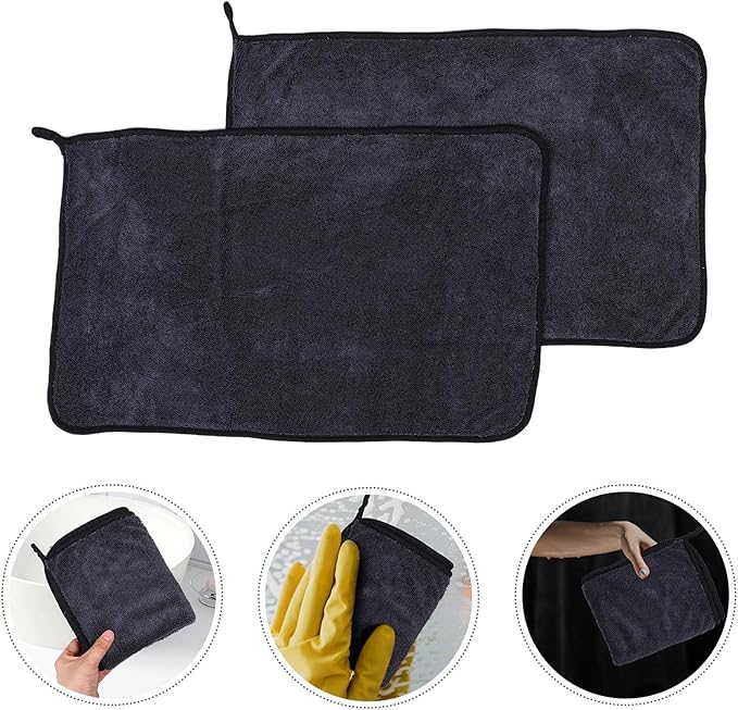 Happyyami Dual-Sided Car Wash Towels 2Pcs Super Absorbent Microfiber Cleaning Cloths for Car Drying and Window Cleaning for Vehicle Care