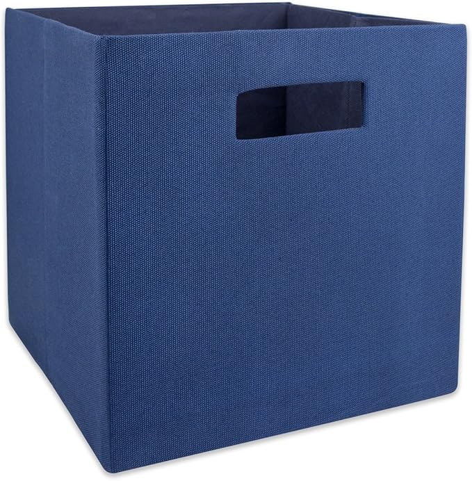 DII Poly-Cube Storage Collection Hard Sided, Collapsible Solid, Small, Nautical Blue