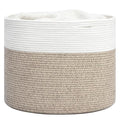 Goodpick Woven Rope Basket 15.8 x 13.8 inches, Toy Storage for Organizing, Blanket Basket Living Room, Toy Bin for Playroom, Light Brown