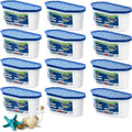 Moisture Absorbers, 12 Pack, Compact Dehumidifier for Closet, Efficient Humidity Absorber Boxes, Moisture Absorber for Closet, Odor Eliminator with Ocean Fragrance, Navy Blue, 6.4oz, 300ml