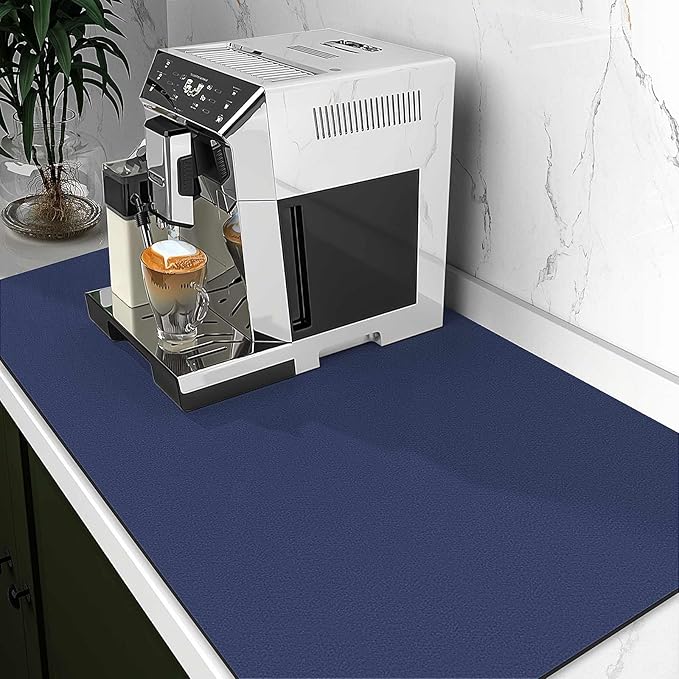 WISELIFE Dish Drying Mat Super Absorbent Drying Mat Large Dish Drying Mats for Kitchen Counter Easy Clean Dish Mat Kitchen Drying Mat18"x 28" Classic Blue