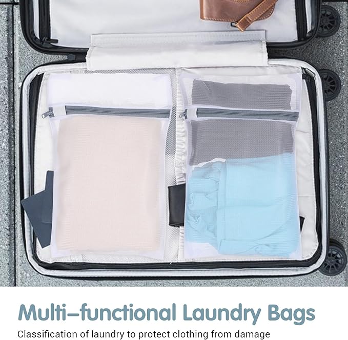 4Pcs Mesh Laundry Bags for Delicates, Mini Durable Lingerie Bags for Washing Delicates Machine for Underwear, Socks, Baby Clothes, Travel Organiser, Dirty Garment