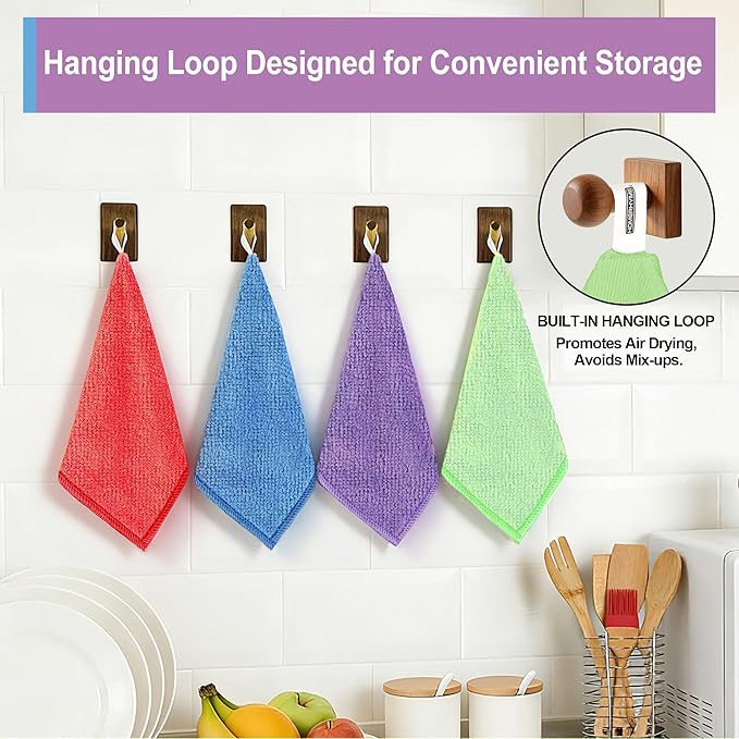 HOMERHYME Microfiber Cleaning Cloth, 150 Pack Cleaning Rags,12" X 11" Lint Free Dish Towels Wash Cloths, Reusable Microfiber Towels for Home and Kitchen Bathroom Apartment Cleaning Supplies, Assorted
