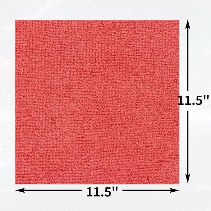 HOMERHYME Microfiber Cleaning Cloth, 150 Pack Cleaning Rags Microfiber Towel Bulk Absorbent Lint-Free WashCloths, All-Purpose Towels for Cars, Shop, Automotive, Garage, Home Kitchen 11.5"*11.5", Red
