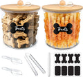 2 Pack Airtight Dog Food Storage Container, Dog Treat Container Dog Food Container with bamboo Lids 6x5'',Pet Food Storage Container,Cat Food Container with Scoops,Clamp,Labels,Pen