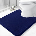 Arotive Bathroom Toilet Rugs U Shaped 24x24, Extra Soft Absorbent Shaggy Chenille Contour Bath Rugs for Toilet, Machine Washable Non-Slip Contoured Bath Mats, Navy
