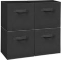 Easi Storage Cubes, 11 Inch Storage Bins, Set of 4, Foldable Fabric Cube Storage Organizer With Handles, Closet Cube Storage Bins, Collapsible Cubby Storage Organizer for Shelves,Offices, Black
