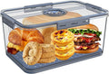 Bread Box Bread Boxes with Lid for Kitchen Counter, Airtight Loaf Bread Storage Container,Large Time Recording Bread Keeper for Homemade Bread, Toast, Bagel, Donut and Cookies (Grey)