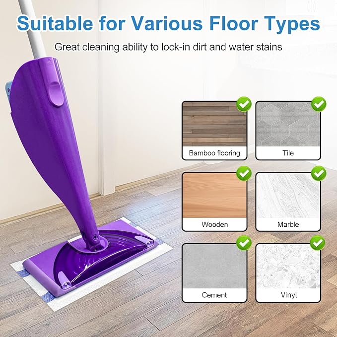 Mop Pads Refills Compatible with Swiffer WetJet Hardwood and Floor Spray Mop,10 Count Disposable Heavy Duty Mop Refill Pads with Scrub Strip,Thick and Absorbent Multi Surface Wet&Dry Mop Pad Refills