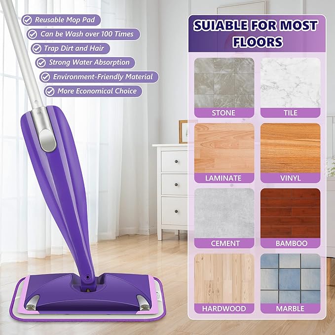 Reusable Mop Pads Compatible with Swiffer Wet Jet, Wet Jet Pads Refills for Swiffer Mop, Microfiber Replacement Pads for Hardwood Floor cleaning, Dry Wet Mopping Cloths for 12" Wet Jet Refill, 12 Pack