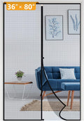 Yotache Magnetic Screen Door for 36"x80" Doors, Screen Size 38"x81" High-Density Fiberglass Mesh with Powerful Magnets & Windproof Hasp for Front/Back Patio Doors, Black