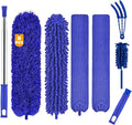 Microfiber Duster, 8PCS Feather Duster with 100 Inch Telescoping Extension Pole, Reusable Bendable Dusters, Washable Lightweight Dusters for Ceilings Fans(2023 UAGRED)