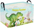 Sanjiaofeng Rectangular Easter Dinosaur Basket Dinosaur Storage Bins,Cute Storage Basket with Handles.Clothers,Books,Kid's Gifts Bins. (Dinosaur family)