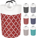 Large Laundry Basket Laundry Hamper Bag Washing Bin Clothes Bag Collapsible Tall with Handles Waterproof Travel Bathroom College Essentials Storage for College Dorm, Family (Red) 75L
