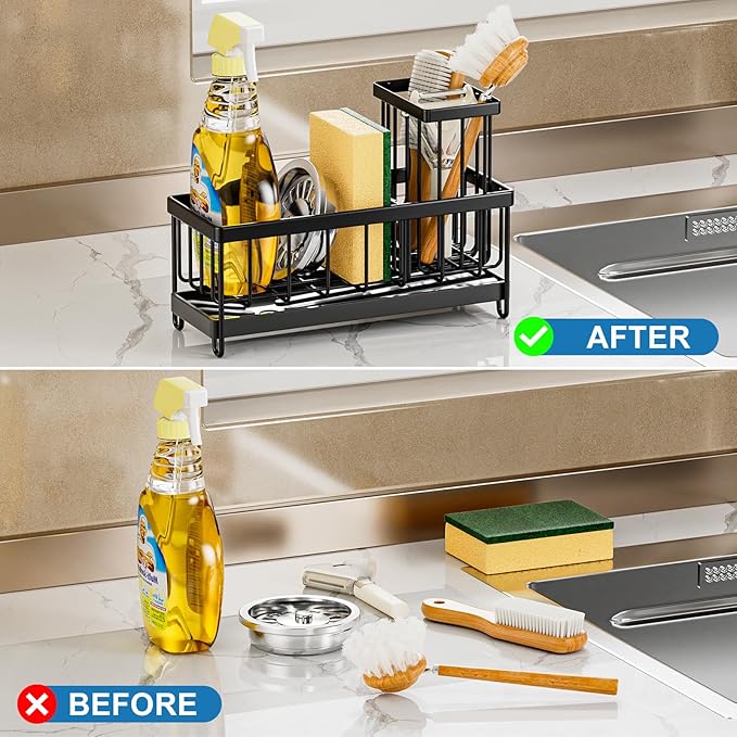 Sponge Holder for Kitchen Sink - Sink Organizer and Caddy for Home and Kitchen Storage Organization