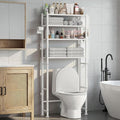 4-Tier Over The Toilet Storage Cabinet, Space Saver Over Toilet Bathroom Organizer and Storage, Metal Shelves for Bathroom/Living Room/Laundry/Balcony, White