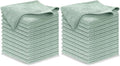 USANOOKS Microfiber Cleaning Cloth - Sea Green - 24Pcs (12.5x12.5 inch) High Performance - 1200 Washes, Ultra Absorbent Car Towel Traps Grime & Liquid for Streak-Free Mirror Shine - car Washing Cloth