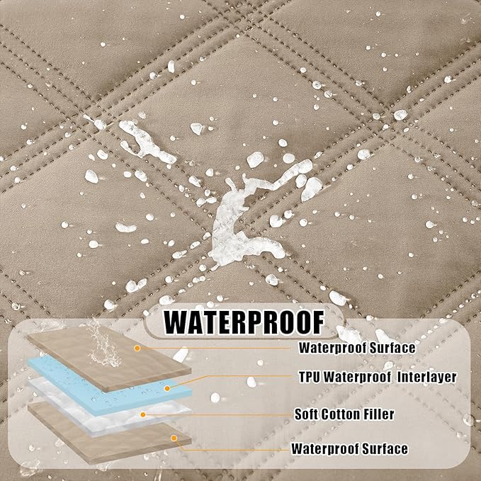 Smiry Waterproof Dog Bed Cover Blanket 40x50, Soft Reversible Pet Blanket, Washable Leakproof Cats Dogs Couch Cover for Sofa, Couch, Furniture, Lattice, Taupe/Taupe