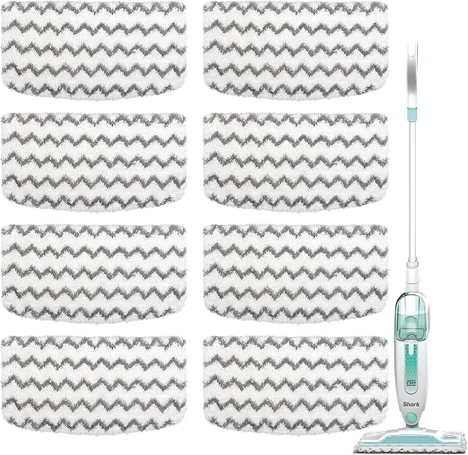 F Flammi Microfiber Mop Replacement Pads Compatible with Shark Steam Mop S1000 S1000A S1000C S1000WM S1001C S2001 (8 Pack)