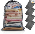 4 Pack Mesh Laundry Bags, 24 x 35 Inches Heavy Duty Mesh Laundry Bag, Large Laundry Drawstring Bag for College, Dorm, Travel, Family and Apartment Dwellers, Black