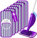 6 Pack Reusable Mop Pads for Swiffer WetJet Spray Mop, Wet Pads Refill Machine Washable Wet Dry Dual Use for Hardwood, Vinyl, Marble, Stone and Glass