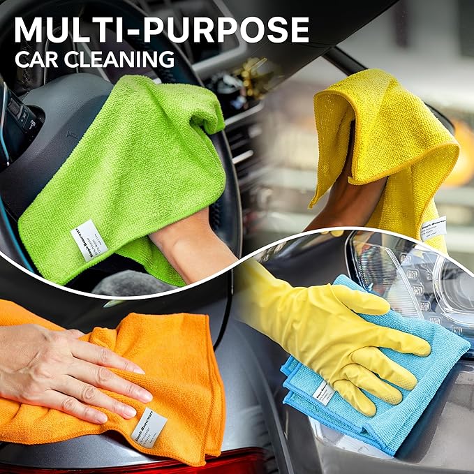Simple Houseware Microfiber Cleaning Cloth 20 Pack, 12" x 16", 4 Colors